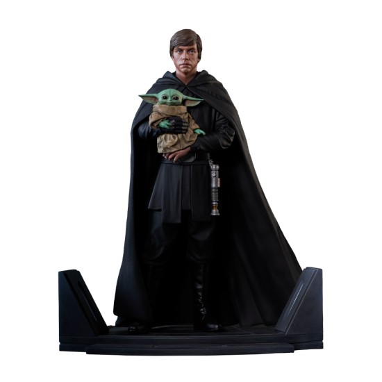 Diamond Comic Distributors Figurina Diamond Star Wars Premier Collection The Mandalorian Luke Skywalker And Grogu (1/7) 25cm