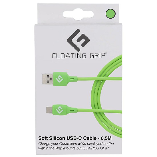 Floating Grip Cablu Controller Floating Grip 0,5M Silicone USB-C Green