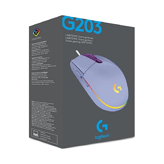 Logitech G Mouse Logitech G203 Lightsync Lilac