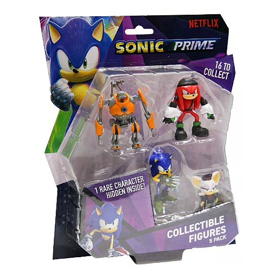 P.M.I. P.M.I. Sonic Prime 5 Pack including 1 rare hidden character S1 6.5cm Random