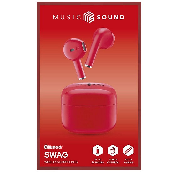 Cellular Line Earphones MS Swag TWS BT Red