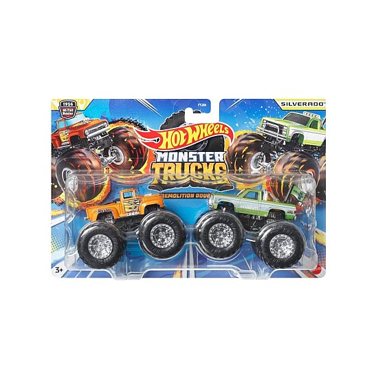 Hot Wheels Hot Wheels Monster Trucks Demolition Doubles 1956 Hi-Tail Hauler VS Silverado (HWN61)