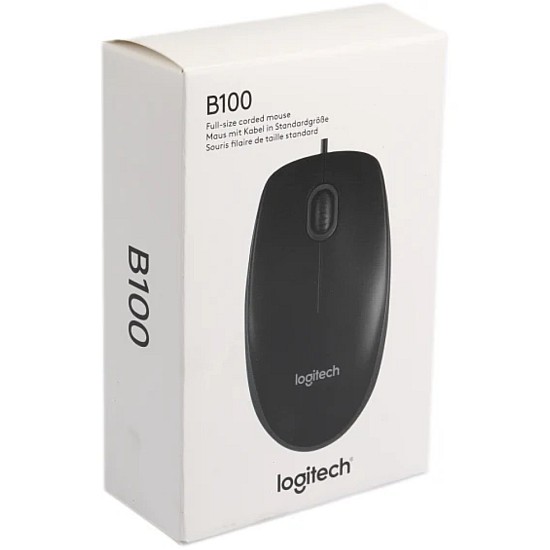 Logitech Mouse Logitech B100 800dpi Optical High Quality Wired USB