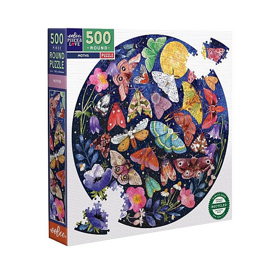 eeBoo Puzzle eeBoo Round 500pc Moths (EPZFMOT)