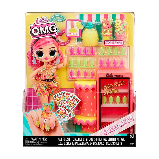 MGA Papusa MGA L.O.L. Surprise O.M.G Sweet Nailstm Pinky Pops Fruit Shop (503842-EUC)