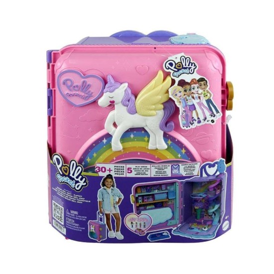 Mattel Polly Pocket Pollyville Resort Roll Away Playset (HKV43)