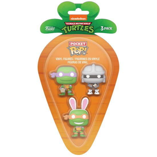 Funko 3 Pack Carrot Pocket Pop! Teenage Mutant Ninja Turtles Donatello Michelangelo Shredder