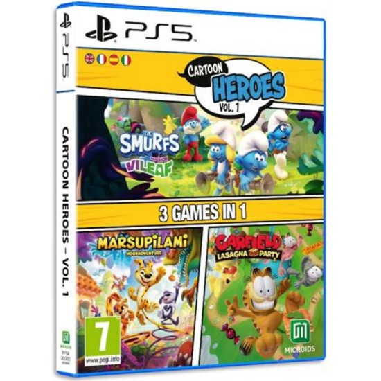 OSOME STUDIO Cartoon Heroes Vol. 1 3 Games in 1 Smurfs Mission Vileaf & Marsupilami & Garfield Lasagna Party PlayStation 5