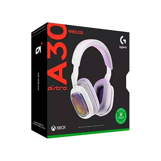 Headset Logitech Astro A30 Wireless White/purple