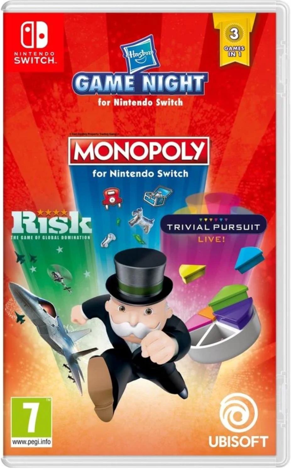 HASBRO GAME NIGHT MONOPOLY, RISK TRIVIA PURSUIT Нинтендо Суич