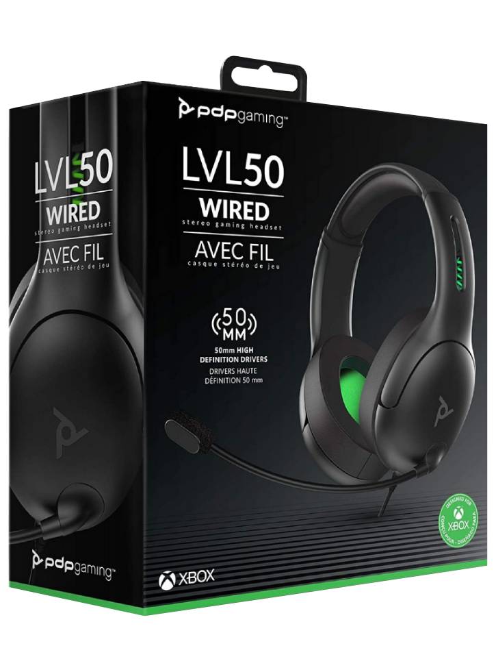 PDP LVL50 Wired Headset Black