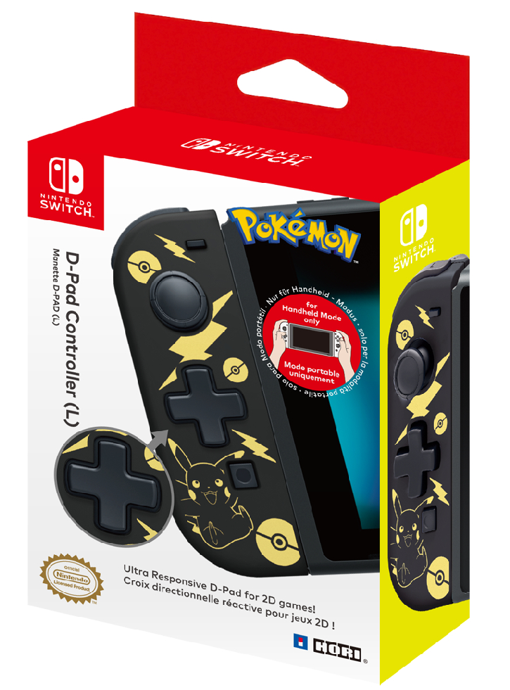 Controller Hori D-Pad L Pokemon Pikachu Black & Gold