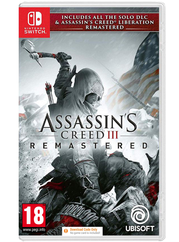 ASSASSINS CREED 3 & ASSASSINS CREED LIBERATION REMASTER CODE IN A BOX Нинтендо Суич