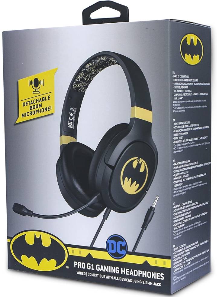 Casti cu fir OTL The Batman DC Warner Pro G1 Negru