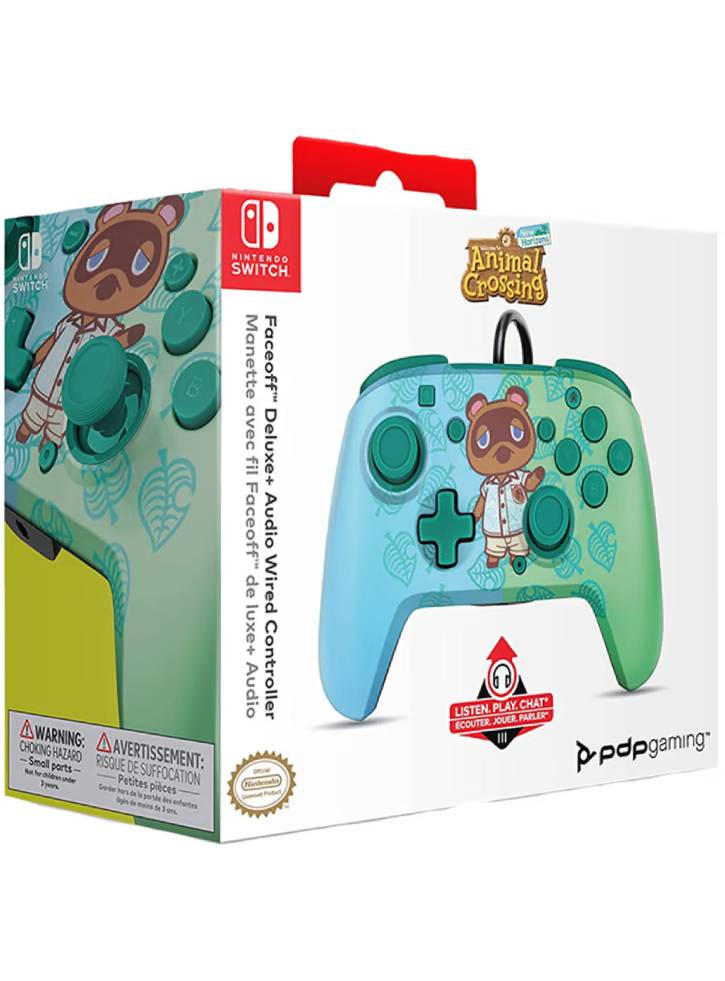 PDP Wired Controller Faceoff Deluxe/Audio Animal Crossing