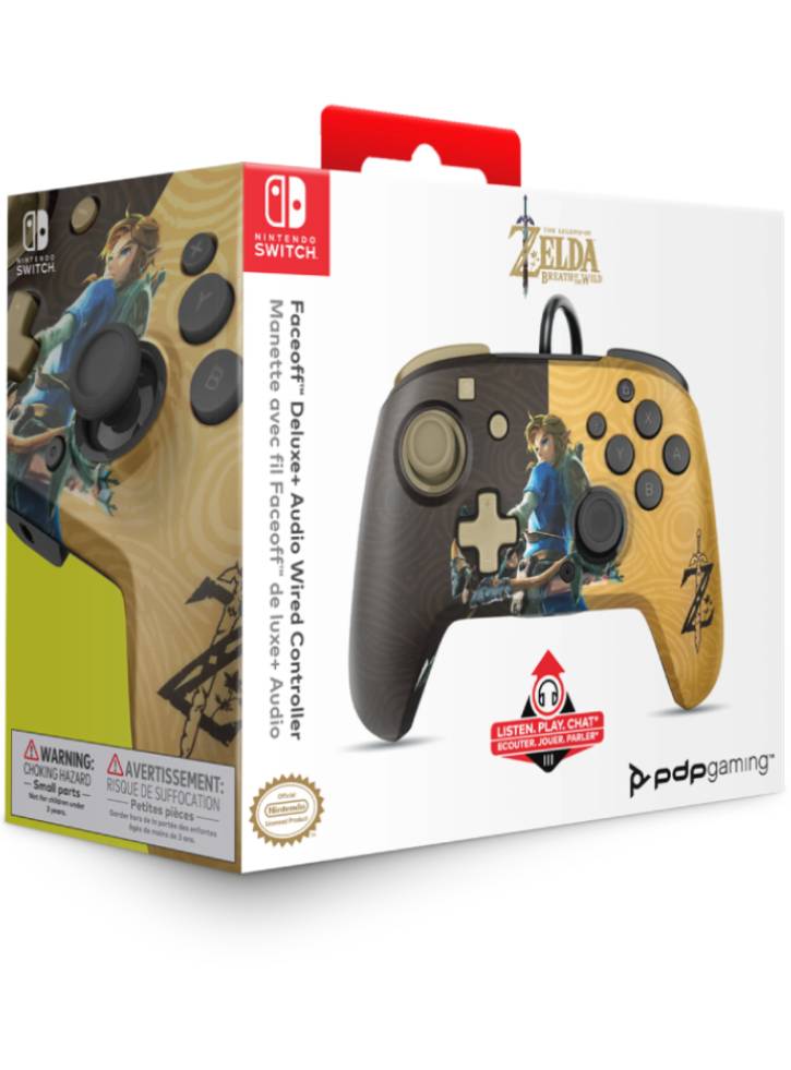 PDP Controller Wired Faceoff Deluxe Audio Zelda