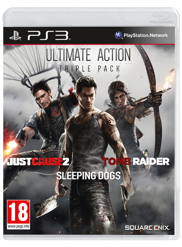 Ultimate Action Triple Pack Just Cause 2, Sleeping Dogs &Tomb Raider Плейстейшън 3