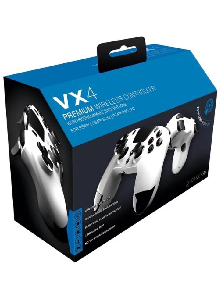 Controller Wireless Gioteck VX-4 Premium BT Alb Pentru PS4