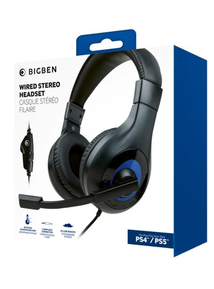 Casti cu fir Stereo Gaming BigBen V1 Negru Pentru PS4/PS5