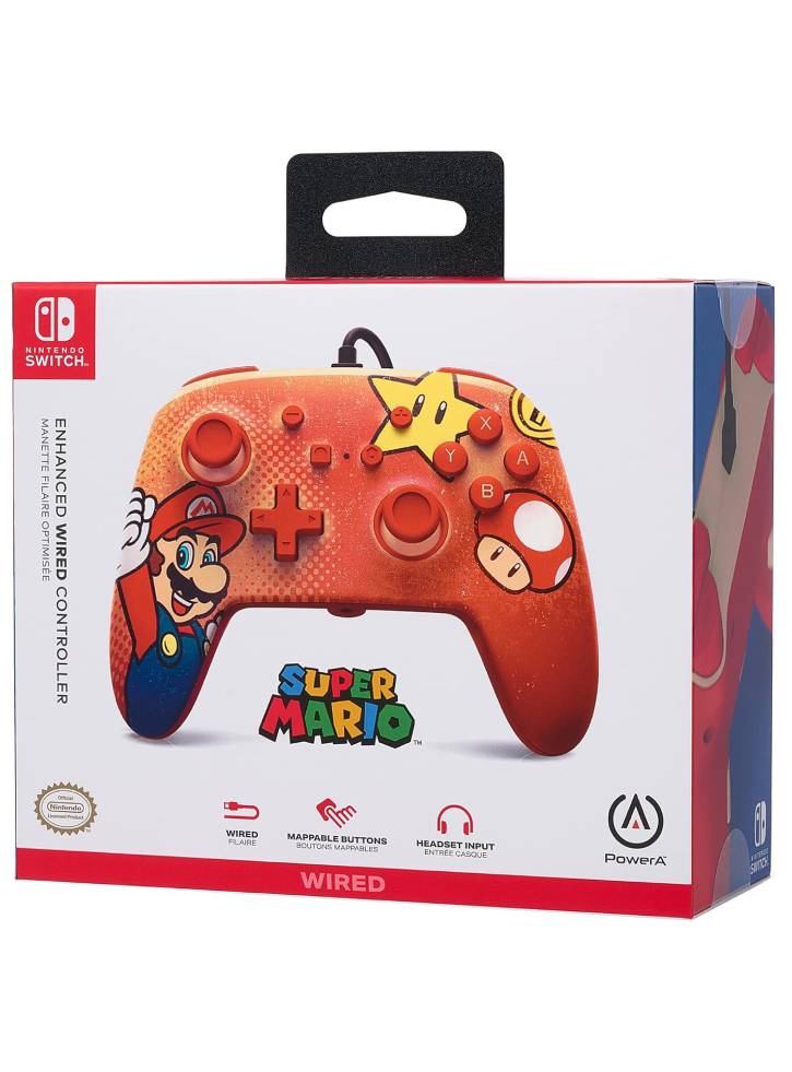 Controller Cu Fir PowerA Mario Vintage Nintendo Switch