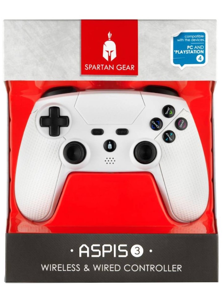 Controller Cu Fir/Wireless Spartan Gear Aspis Alb Pentru PC/PS4