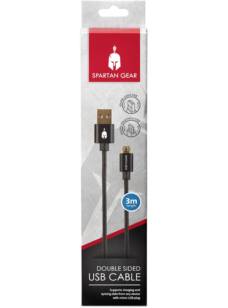 Cablu USB Dublu Spartan Gear 3m