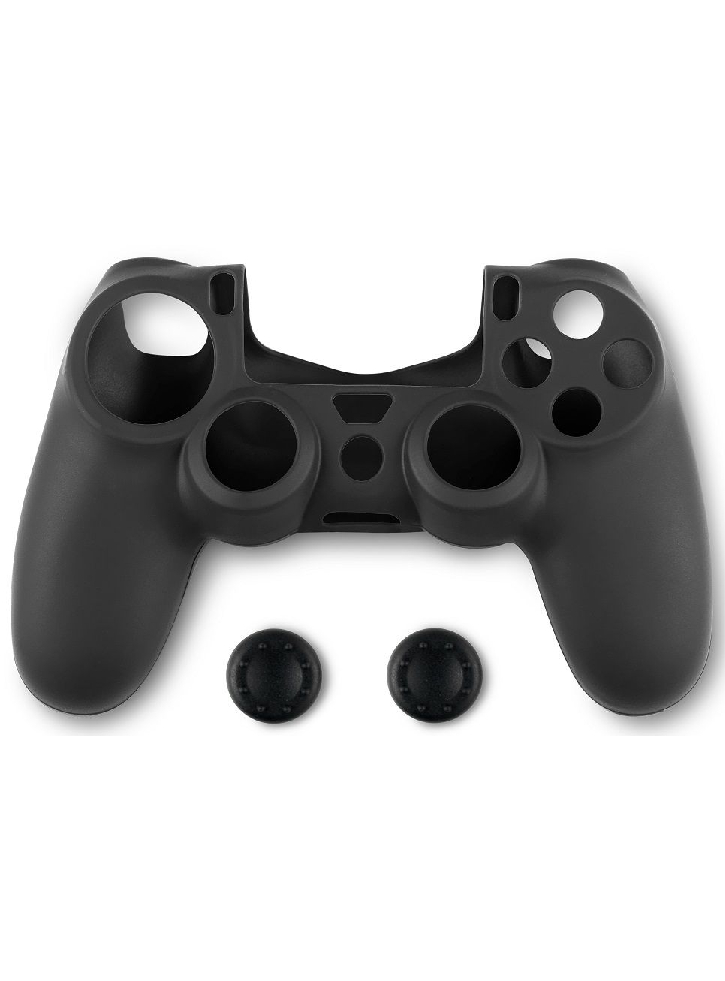 Husa Din Silicon Pentru Controller si Thumb Grips Spartan Gear PS4 Negru