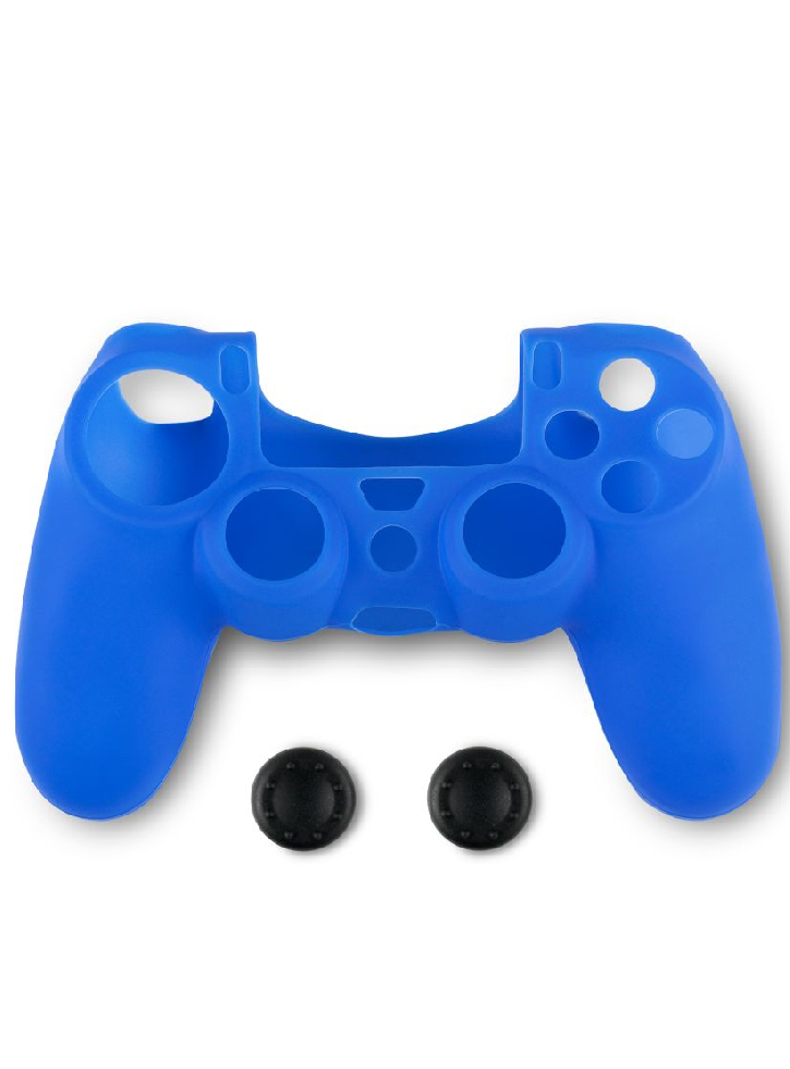 Husa din Silicon Pentru Controller si Thumb Grips Spartan Gear PS4 Albastru