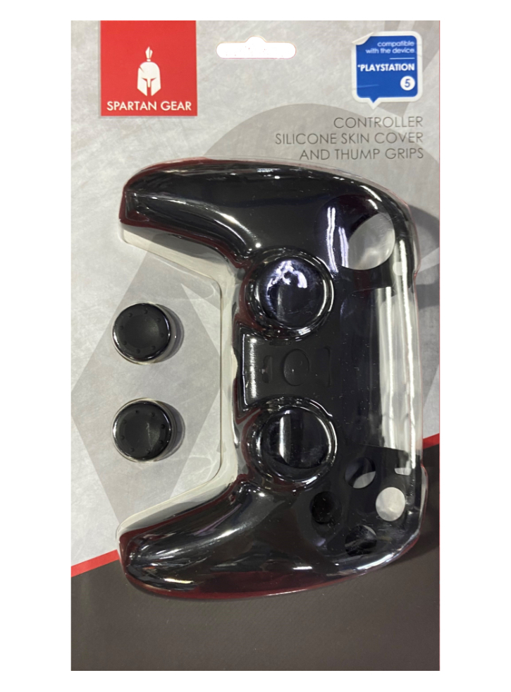 Husa din Silicon Pentru Controller si Thumb Grips Spartan Gear PS5 Negru