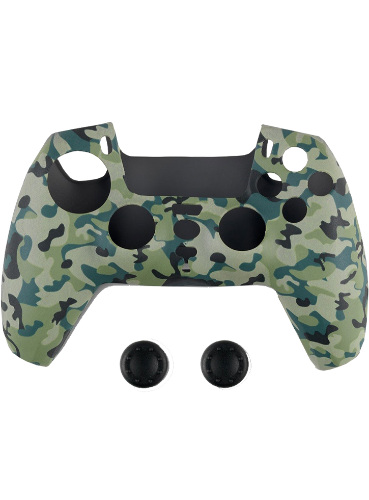 Husa din silicon pentru Controller si Protectie Pentru Butoane Spartan Gear PS5 Verde Camo