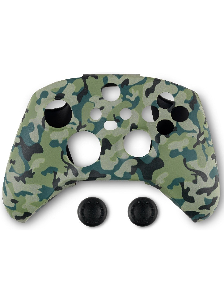 Husa din Silicon pentru Controller si Protectie pentru butoane Spartan Gear Xbox Series X/S Verde Camuflaj