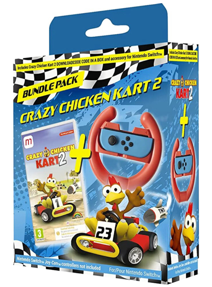 Crazy Chicken Kart 2 Steering Wheel Bundle Нинтендо Суич