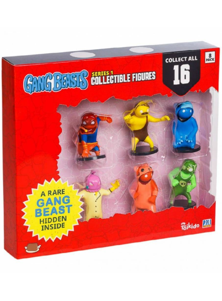 Gang Beasts Collectible Figures - 8 Pack Deluxe Box -including 2 rare hidden characters (S1) (Random) (GB2070)