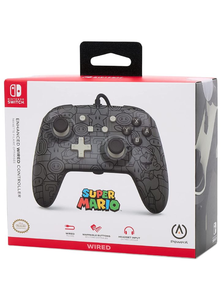 Controller PowerA Enhanced Wired Power-Up Mario - NSW