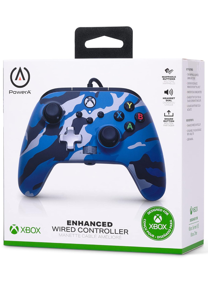 Controller PowerA Enhanced Wired Blue Camo - Xbox Series X