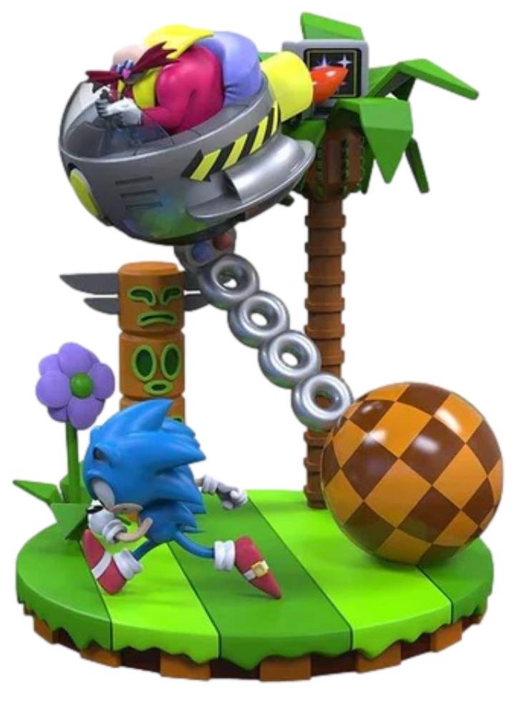 Numskull Sonic 30th Anniversary Sonic vs Dr Eggman Diorama 24cm