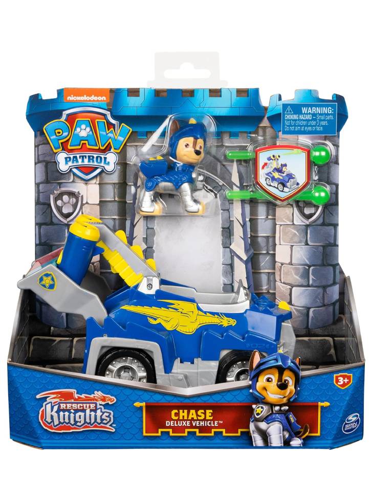 Vehiculul Paw Patrol Rescue Knights Chase Deluxe Themed