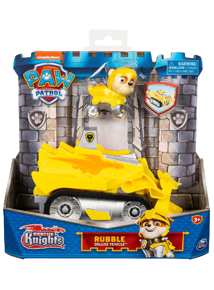 Vehiculul Paw Patrol Rescue Knights Rubble Deluxe Themed