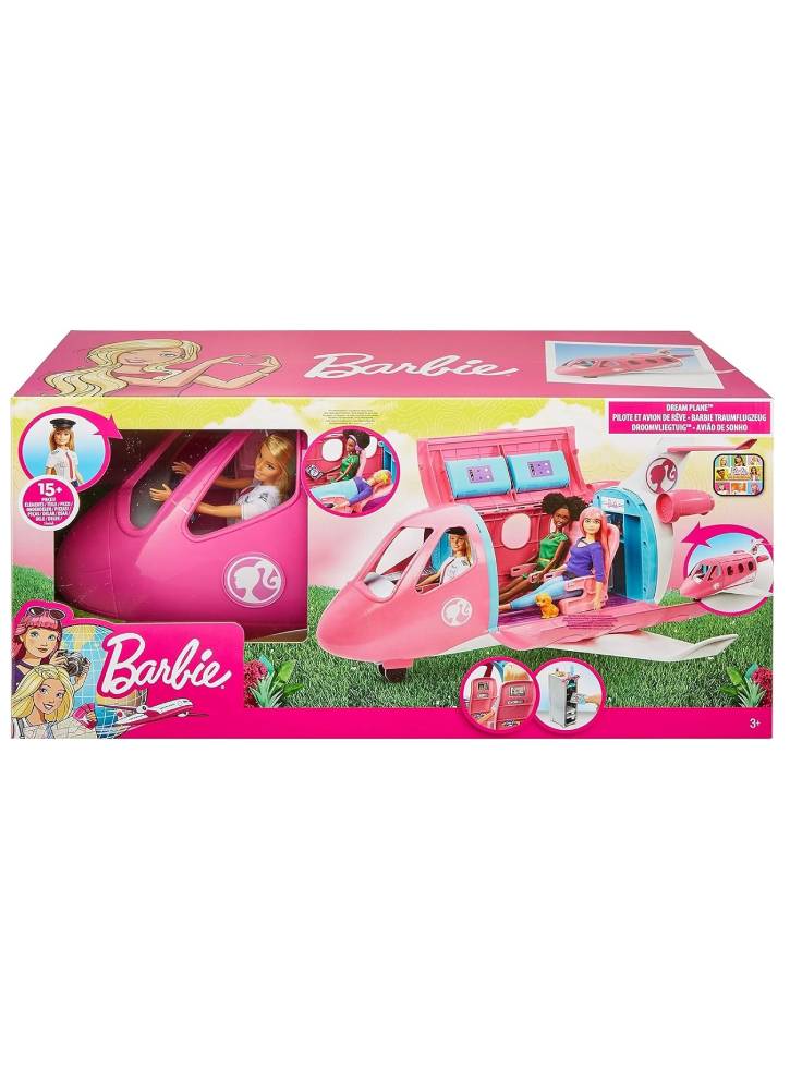 Papusa Barbie Pilot Dream Plane (GJB33)