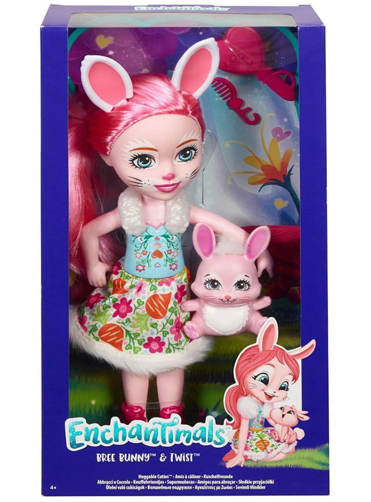 Papusa Enchantimals Huggable Cuties Big Bree Bunny Twist 30cm (FRH52)