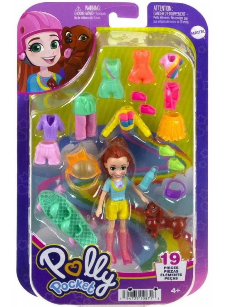 Set Polly Pocket Medium Sports-Skate Pack with Pet (HKV90)