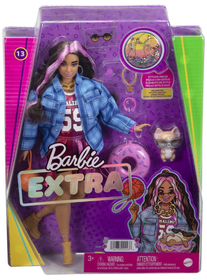 Papusa Barbie Extra Basketball Jersey Dress Accessories with Pet Corgi (HDJ46)