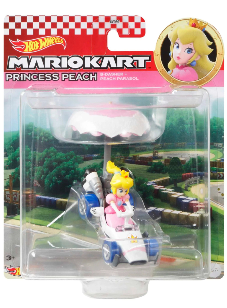 Hot Wheels Mario Kart Princess Peach B-Dasher + Peach Parasol (GVD36)