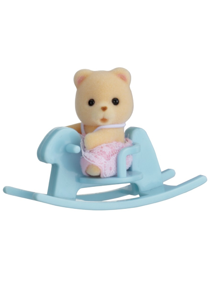 Sylvanian Families Baby Carry Case Bear On Rocking Horse 5199