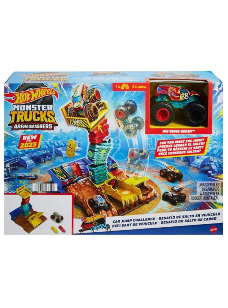 Set Hot Wheels Monster Trucks Arena Smashers Car Jump Challenge (HNB94)