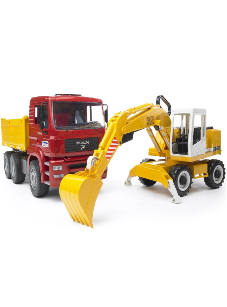 Set Bruder MAN TGA Construction truck & Liebherr Excavator (BR2751)