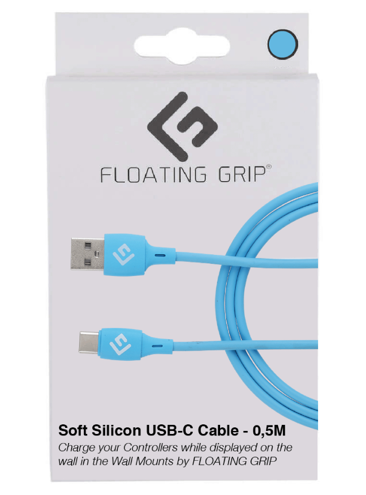 Cablu Controller Floating Grip 0,5M Silicone USB-C Blue