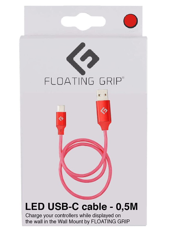 Cablu Controller Floating Grip 0,5M LED USB-C Red