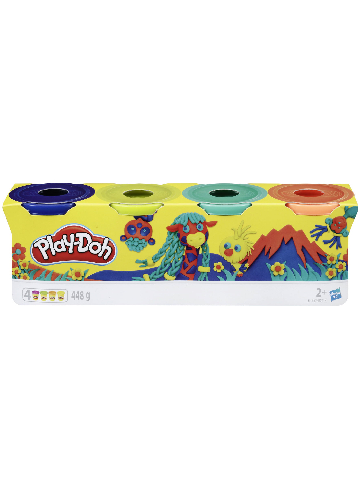 Set PlastilinaHasbro Play-Doh Wild Color Tubs (4) (E4867)