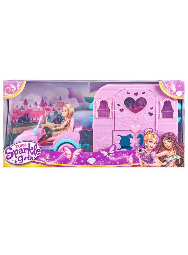 Papusa Sparkle Girlz & Jeep with Caravan (100176)